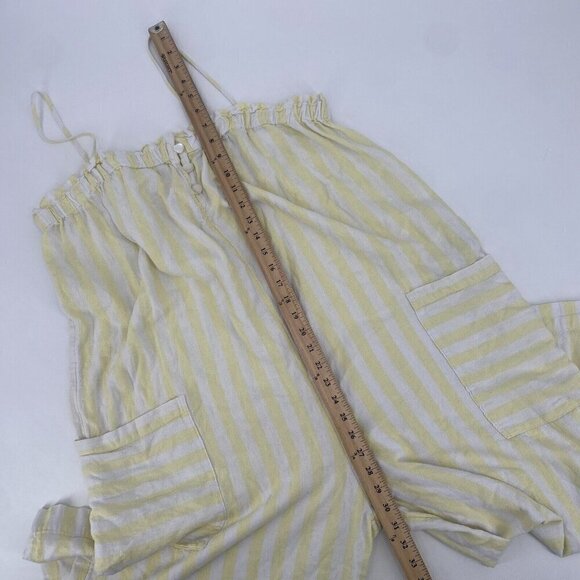 Stoney Clover Ln X Target Size Large Yellow White Stripe Linen Blend Jumpsuit - Picture 8 of 12